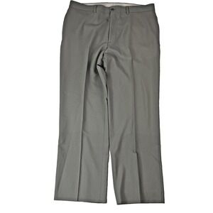 BOSS Hugo Boss Gray Vasarley Virgin Wool Flat Front Dress Pants Mens Size 36X31